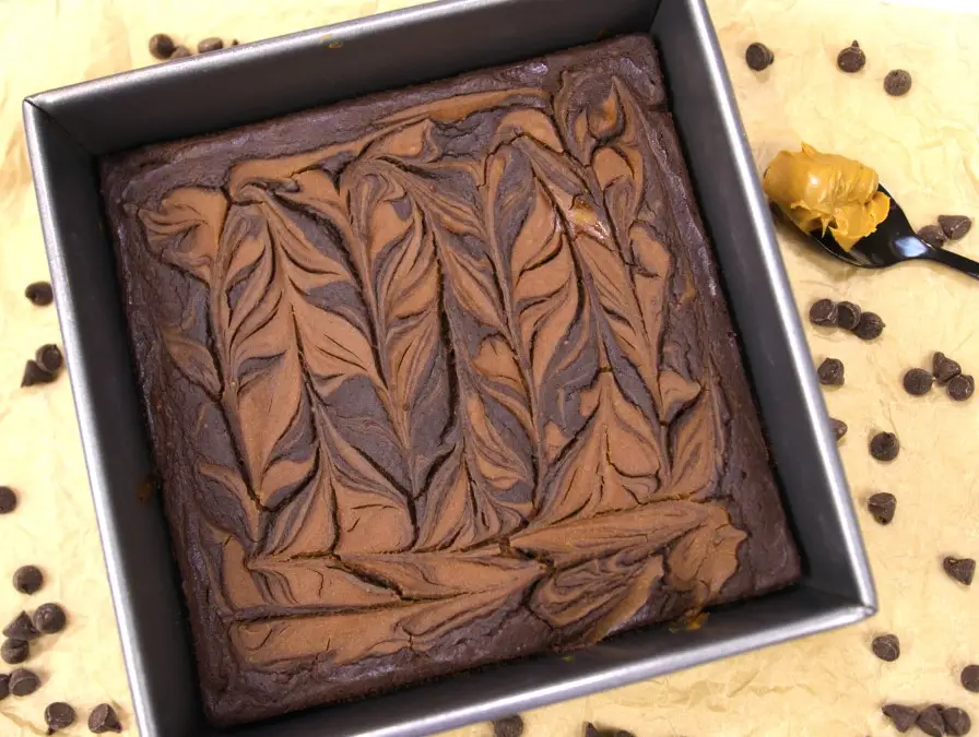 Black Bean Brownies with Peanut Butter Swirl